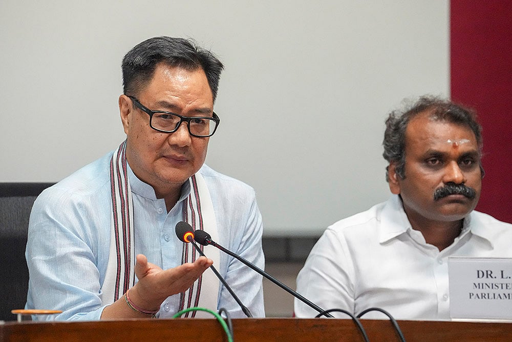 | Photo: PTI/Kamal Kishore : Kiren Rijiju 